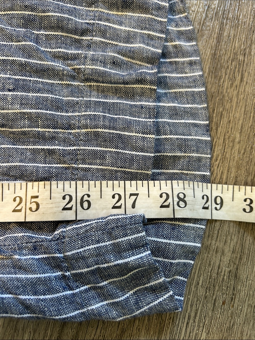 Quince 100% European Linen Wide Leg Pants Chambray Stripe Large - Picture 7 of 8
